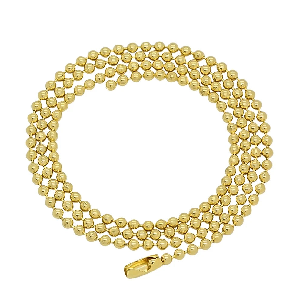 14k Yellow Gold Plated Ball Chain Necklace, 24 inches T732476