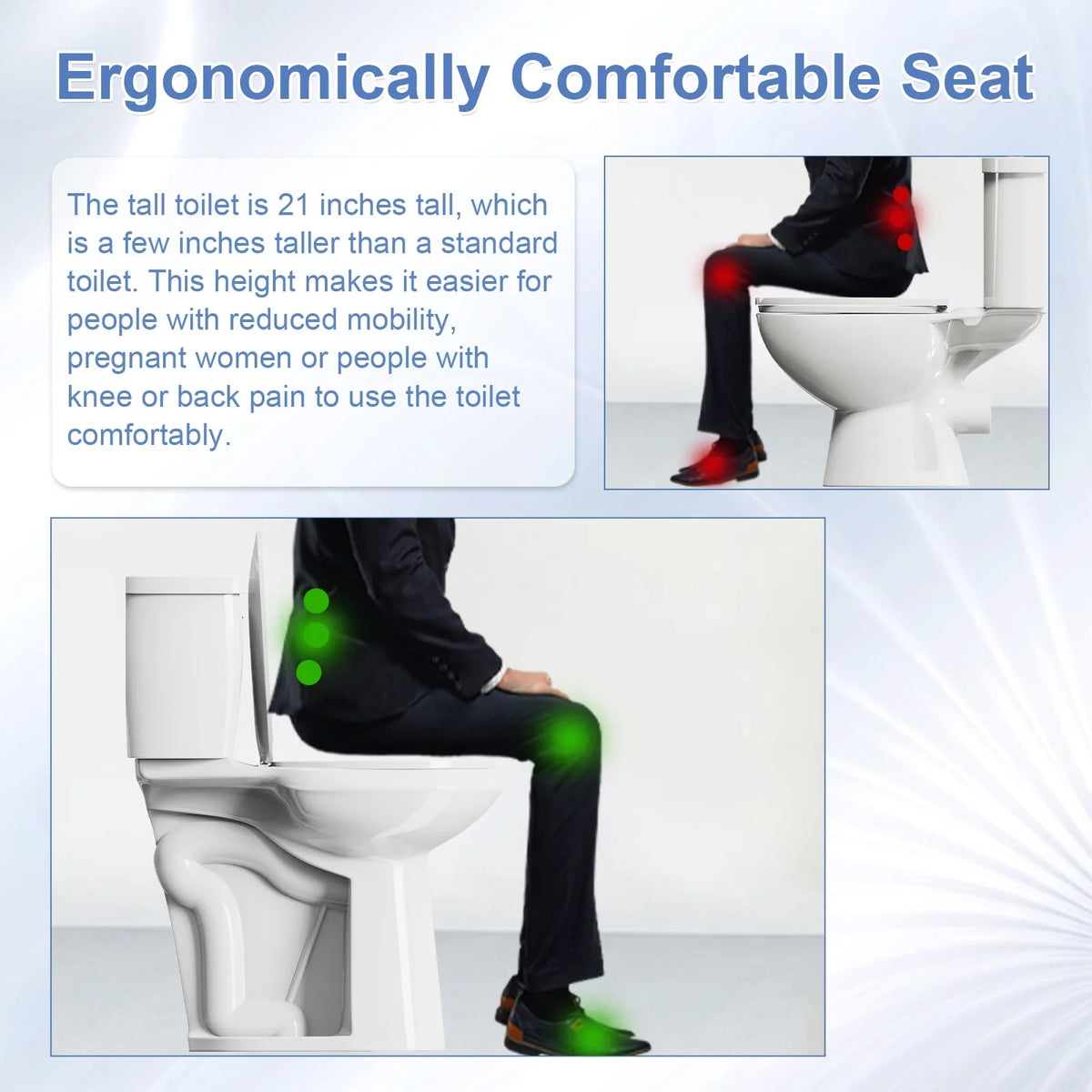 21 Inch Height Two Piece Elongated Toilet M213108