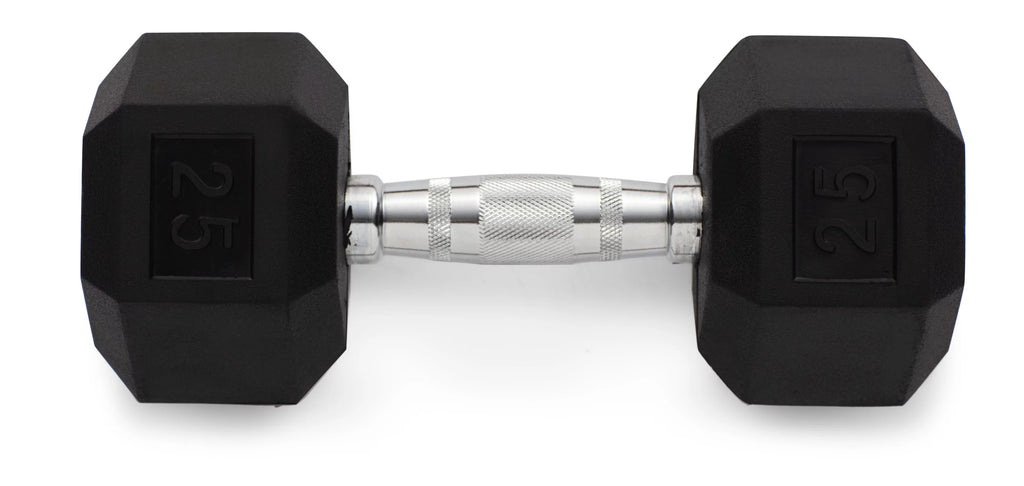 25lb Rubber Hex Dumbbell C219