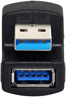 1 Set Up & Down Angled USB 3.0 Adapter A Male to Female Extension 180 Degree 5Gbps V2252