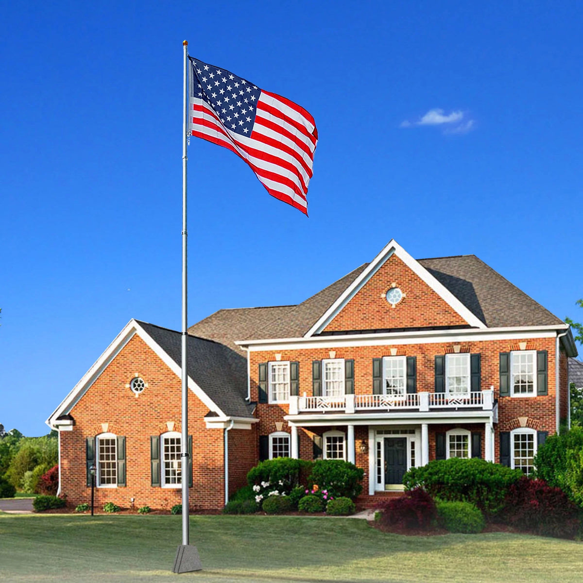 25ft Telescopic 16 Gauge Aluminum Flag Pole Kit K563371