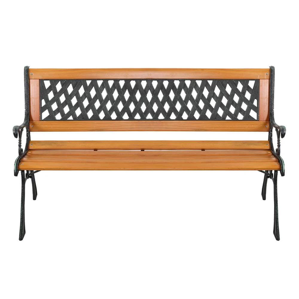 49" Rust Resistant Hardwood Cast Iron Park Bench X4287