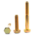 1/4x22-20 x 7x22 Coarse Thread Grade 8 Hex Cap Screw (Bolt) - USA Alloy Steel Yellow Zinc Plated Y567545
