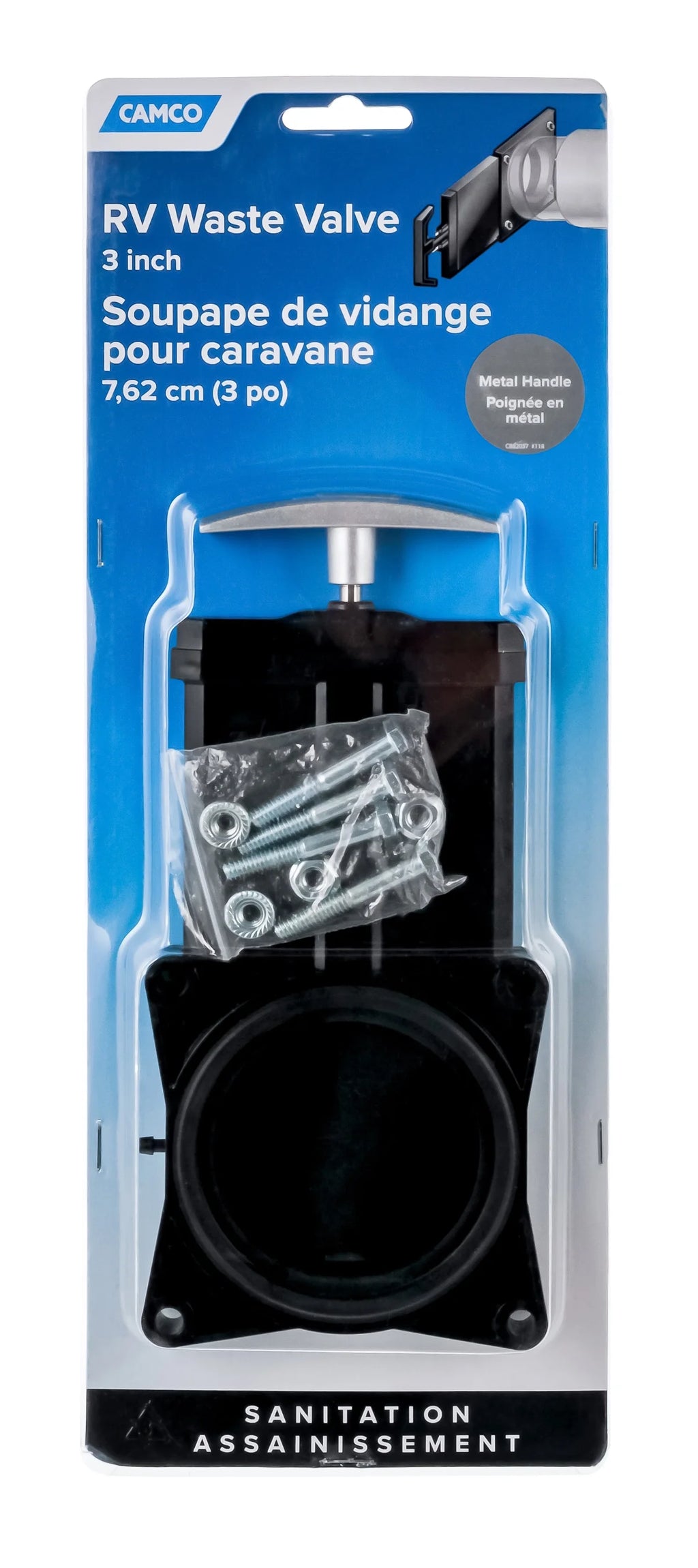 3" Waste Valve with Metal Handle K125
