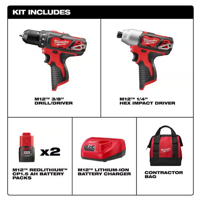 12-Volt Cordless Wet/Dry Vacuum with Drill and Impact Driver Kit A169