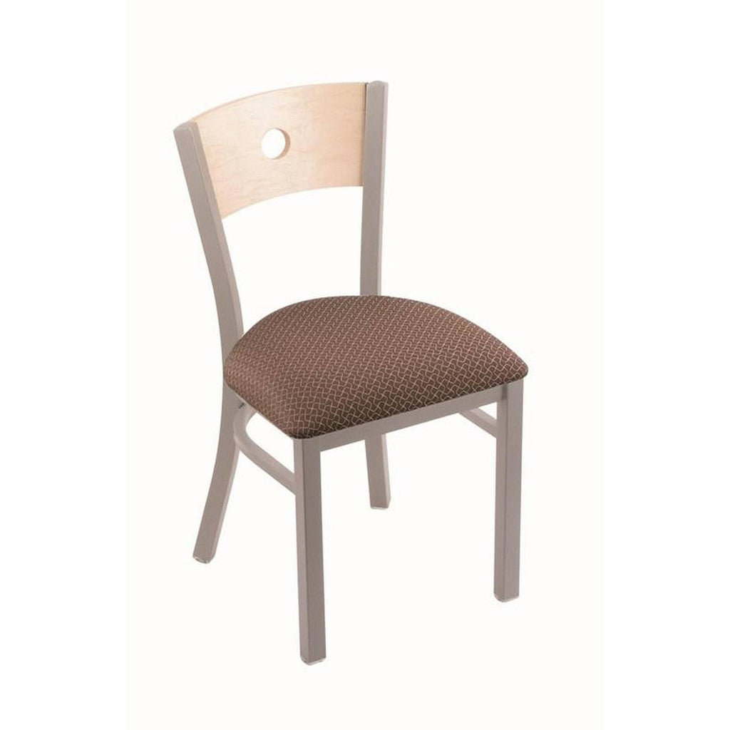 Anodized Nickel Finish Chair with Maple Back N637048