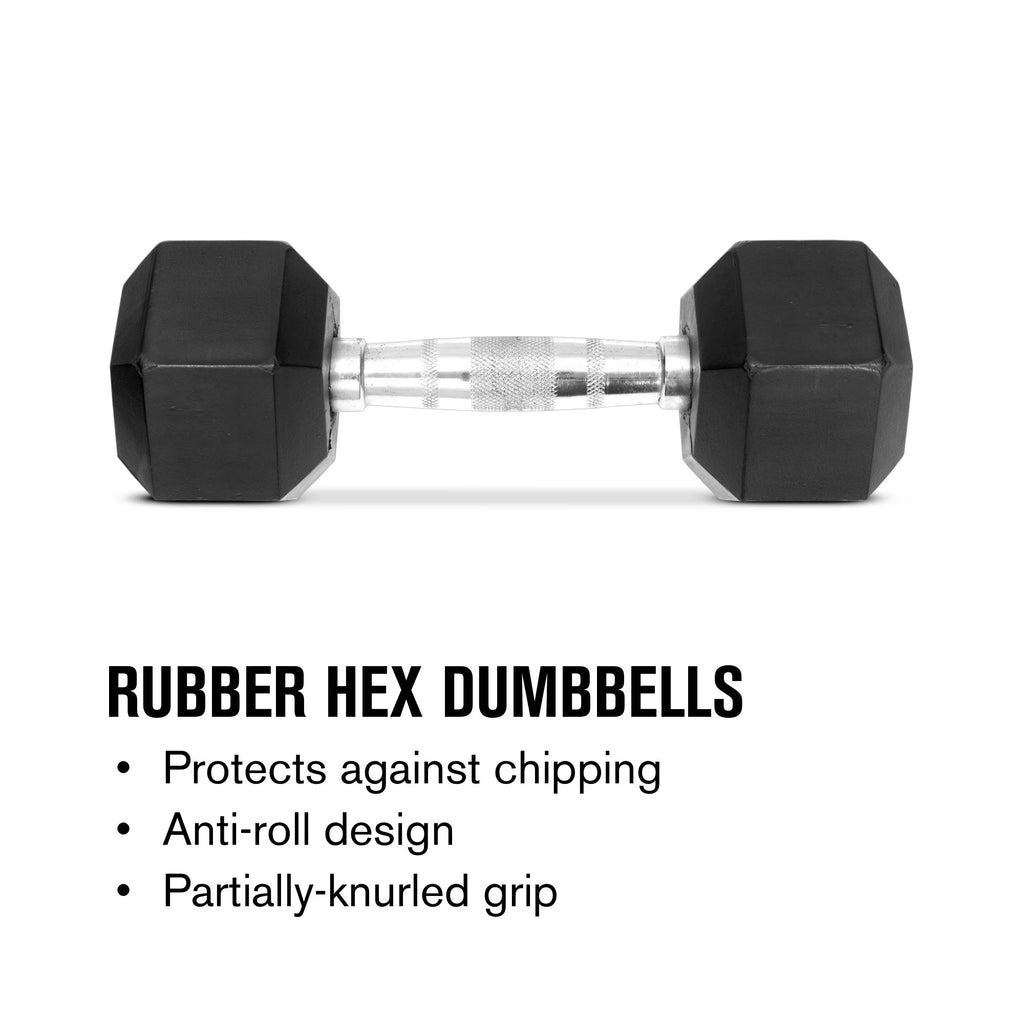 25lb Rubber Hex Dumbbell C219