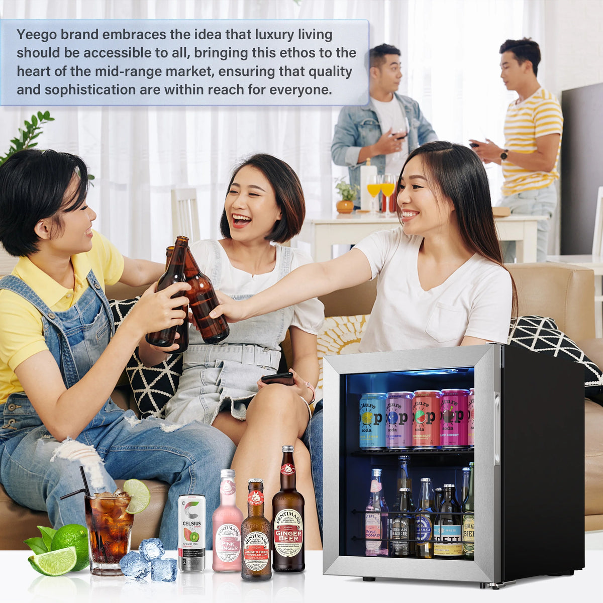 62-65 Can Glass Door Beverage Refrigerator C816