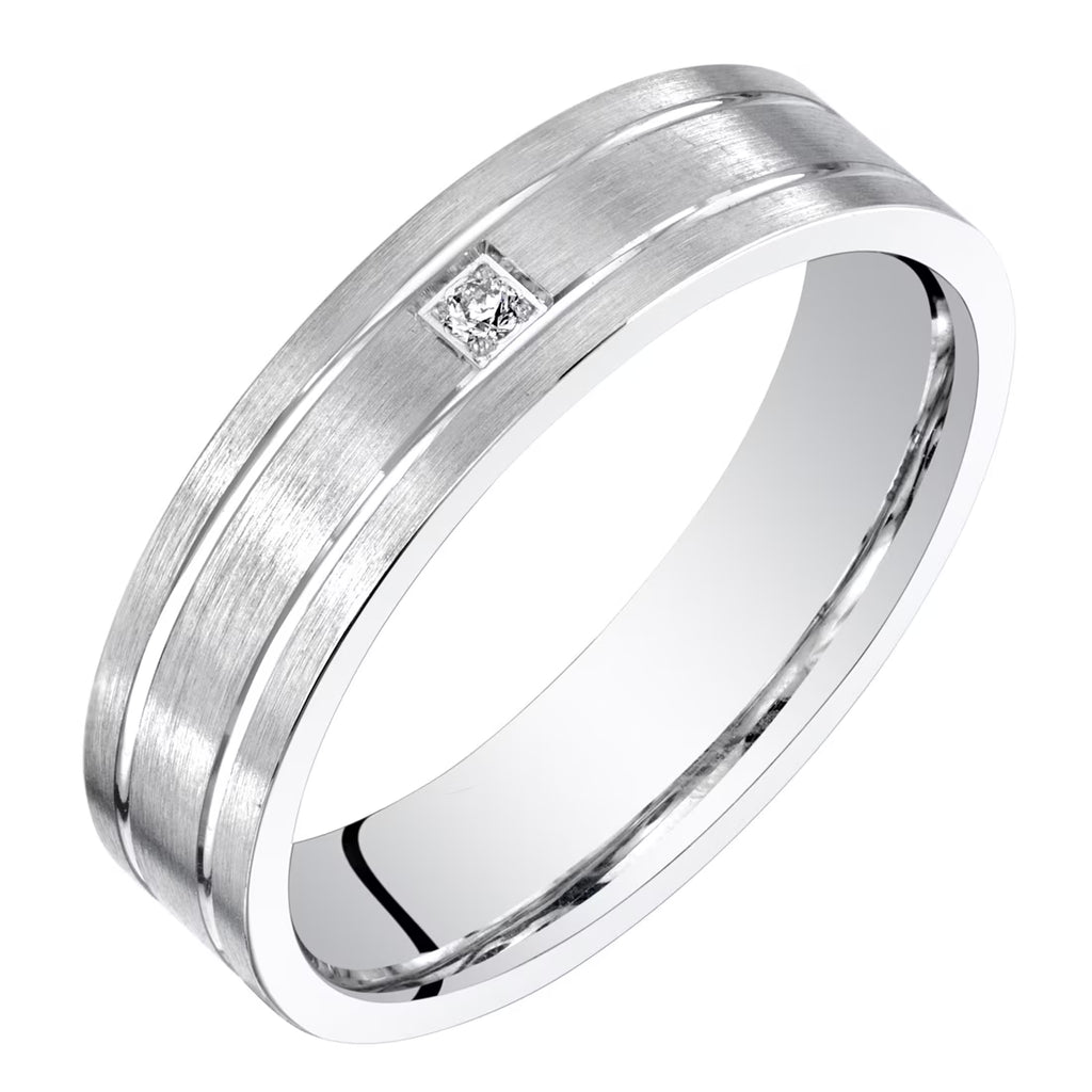 14K White Gold Diamond Wedding Band Ring X162133