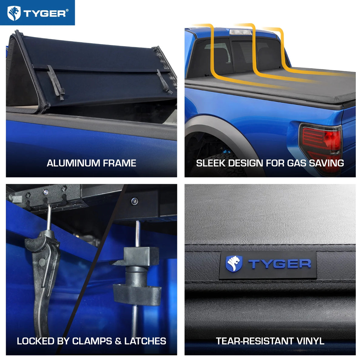 Soft Tri-fold Truck Bed Tonneau Cover for 2014-2018 Chevy Silverado GMC Sierra 1500; 2015-2019 2500 3500HD; 2019 LD / Limited | 8' (98") Bed U639522