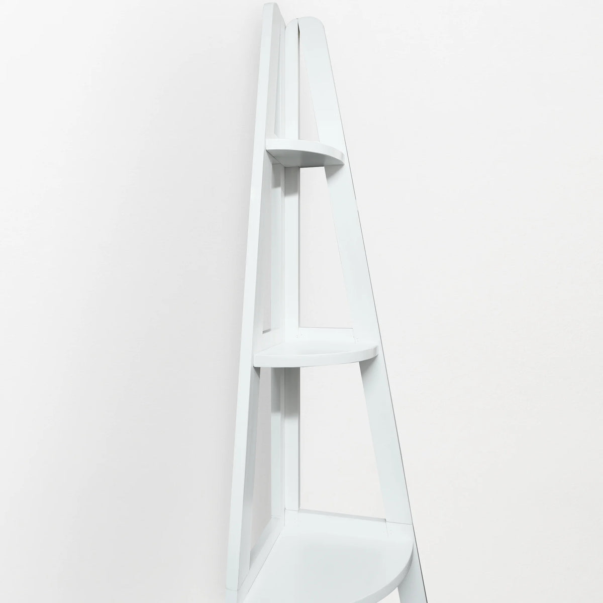 5-Shelf Corner Ladder Bookcase White C8630
