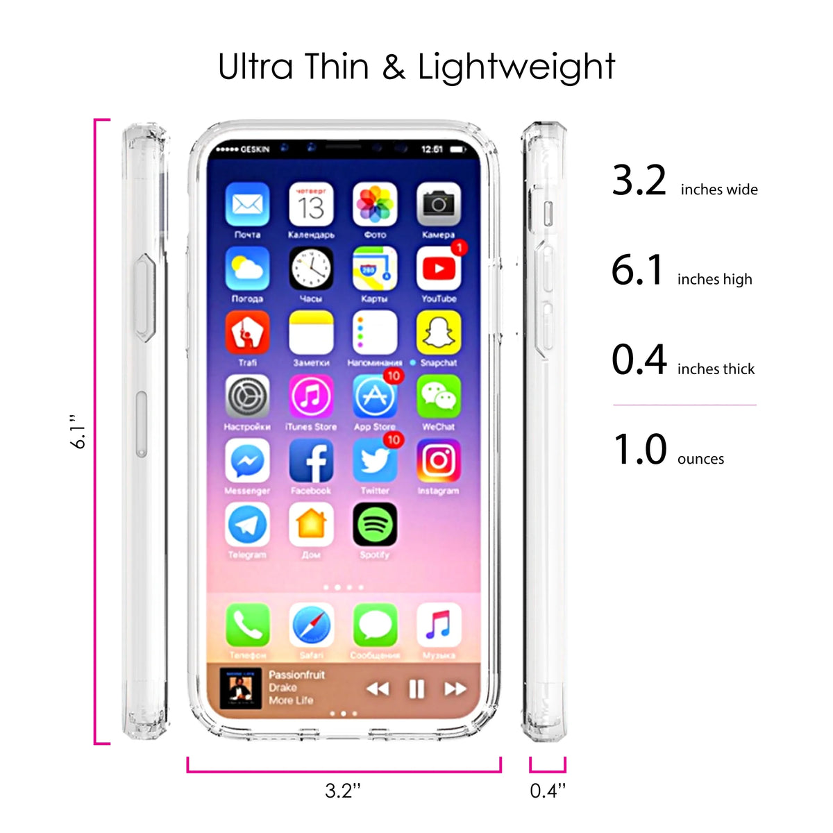 Clear Shockproof Hybrid Case for iPhone XR with TPU Bumper Acrylic Back Tempered Glass Screen Protector X5934