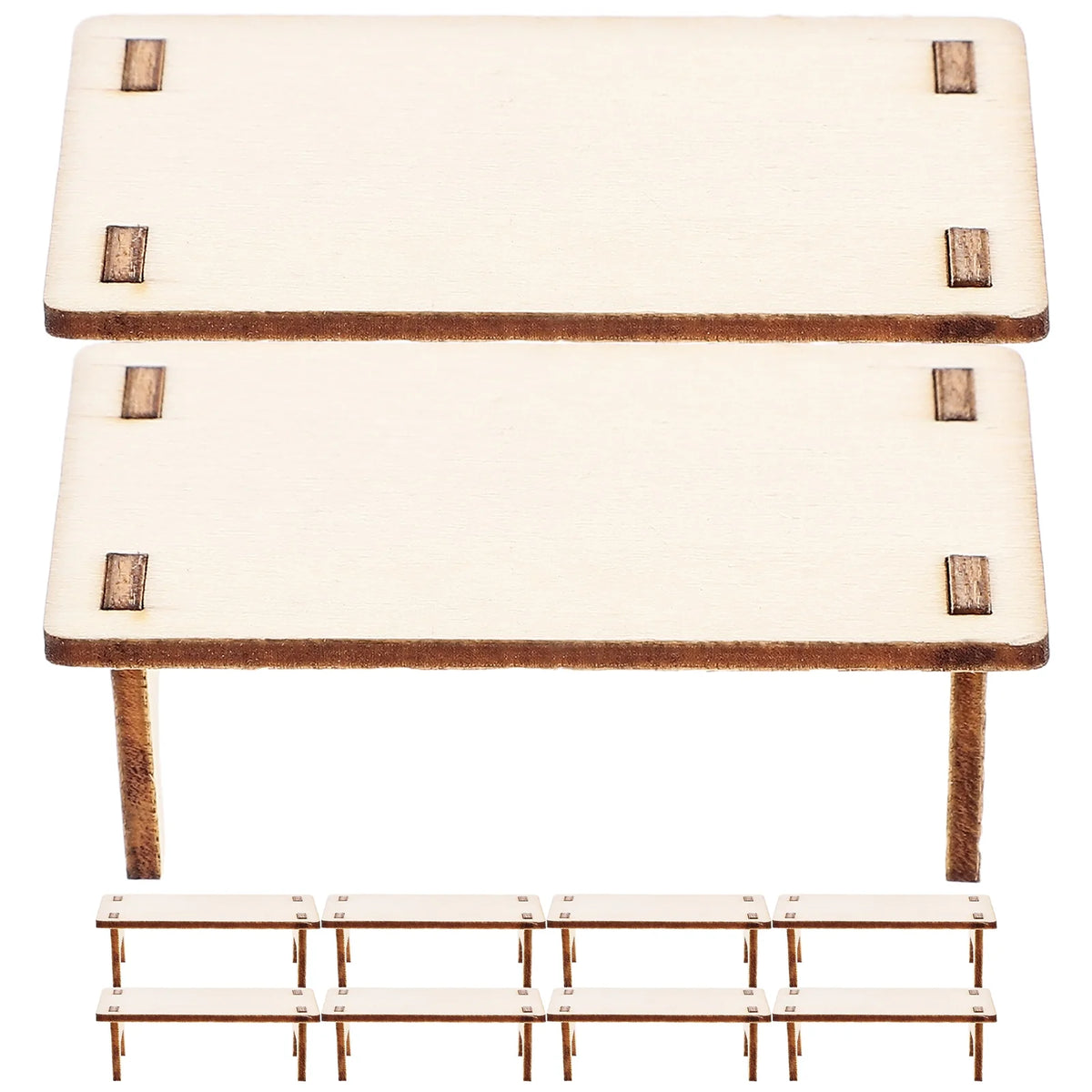 10pcs Mini Wooden Table Model Furniture Ornament Y41557